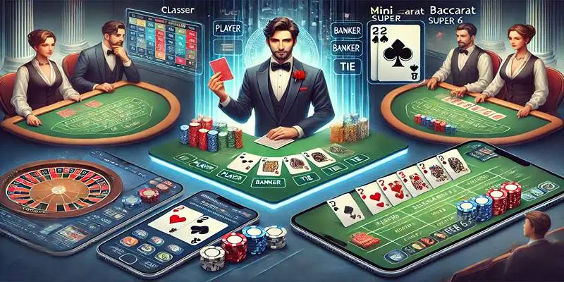 Khám phá các bản phổ biến của Baccarat trực tuyến