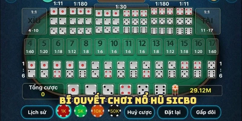 Vận dụng bí quyết thắng lớn trong nổ hũ Sicbo